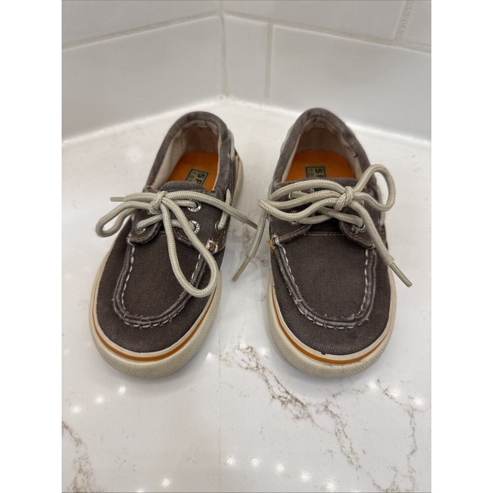 Sperry Top-Sider Kids Size 8.5 Halyard Slip On Boat Shoes Tan Baby Unisex